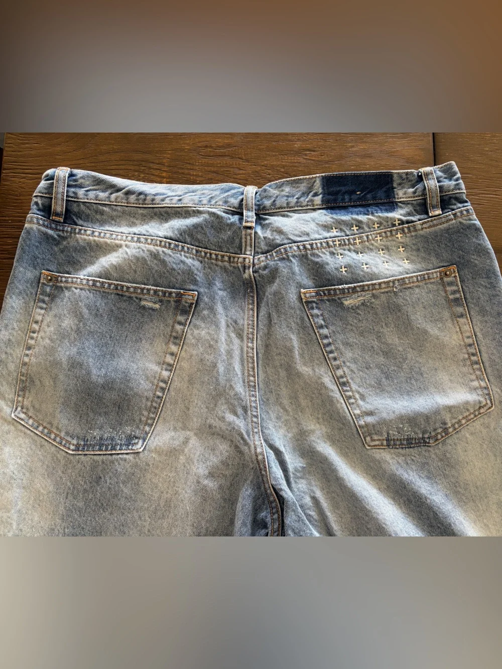 Ksubi Light Blue Distressed Relaxed Jeans